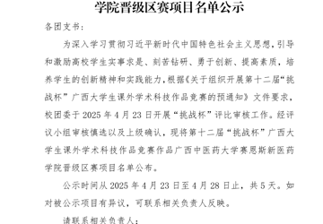 陈龙老师指导学生参加第十二届“挑战杯”广西大学生课外学术科技作品竞赛